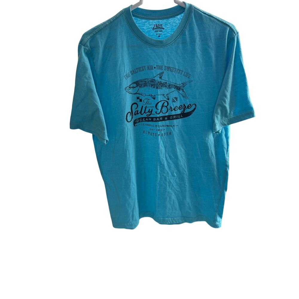 IZOD Saltwater Men’s Blue Salty Breeze Ocean Bar Graphic Tee - Size M